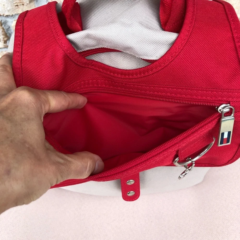 Tommy Hilfiger Red‎ Tan Medium Size Snap/ Zipper Closure Women's Backpack